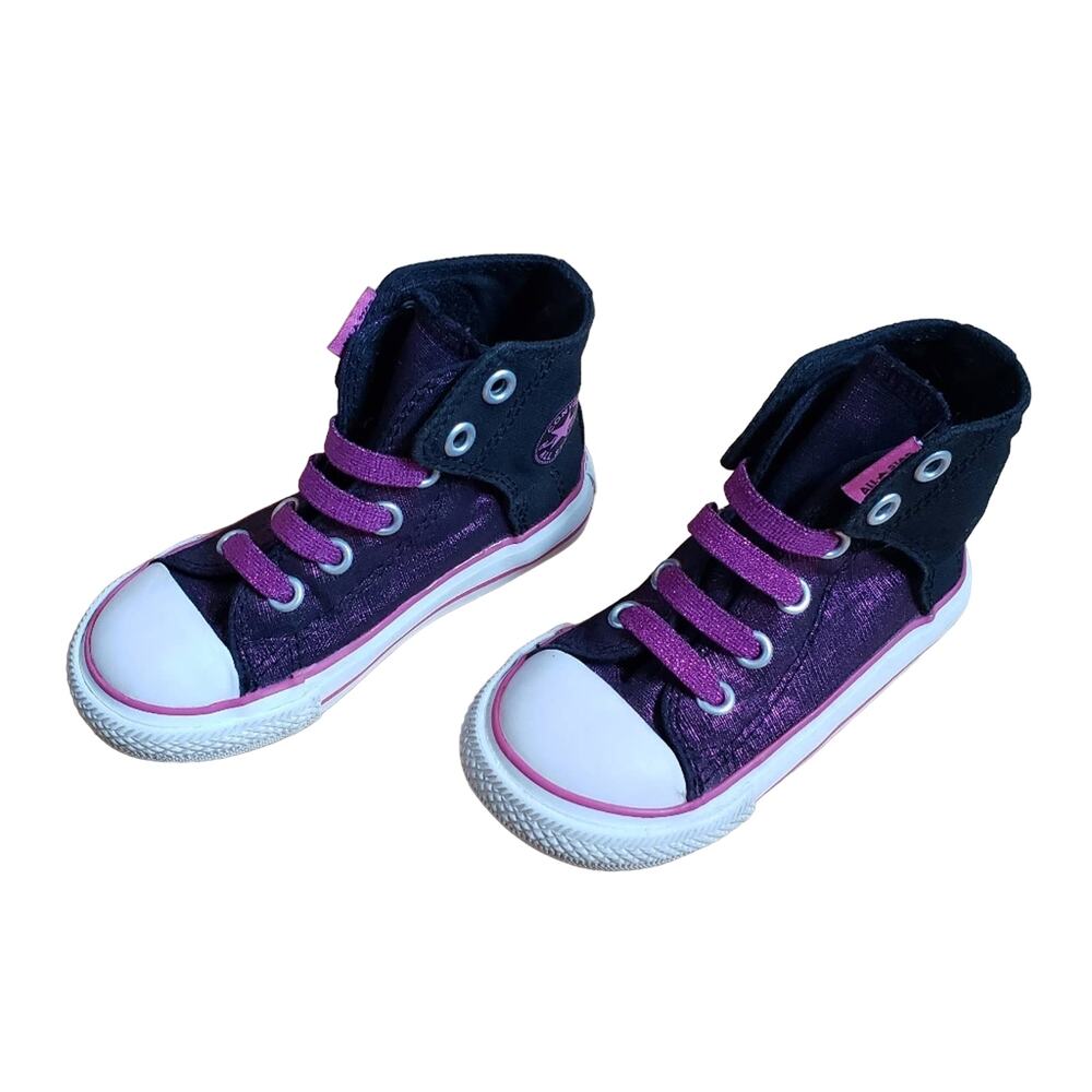 Converse Chuck Taylor All Star Easy On Velcro Slip On Black Pink Size 7